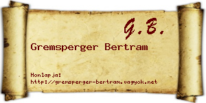 Gremsperger Bertram névjegykártya